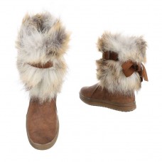 Bontlaarzen UGGS look laarzen camel bruin - Bontlaarzen - Mini-jurken.nl