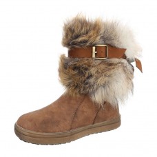 Bontlaarzen UGGS look laarzen camel bruin - Bontlaarzen - Mini-jurken.nl