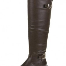 Overkneelaarzen gespen rits 47 cm bruin Overknee laarzen Overkneelaarzen gespen rits 47 cm bruin Overknee laarzen