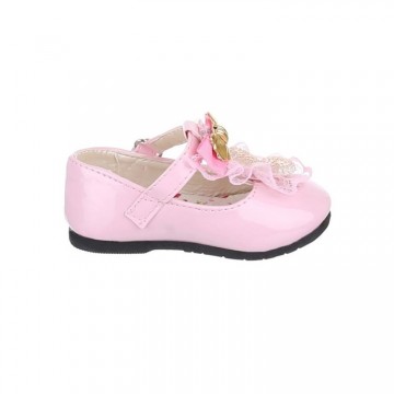 Baby ballerina schoentjes versierd roze maat 13-16