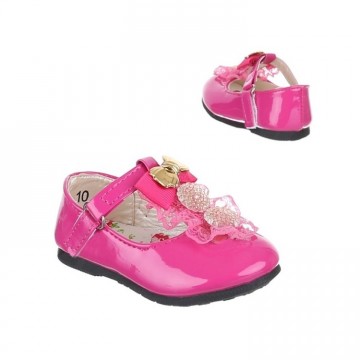 Baby ballerina schoentjes versierd roze pink maat 13-16
