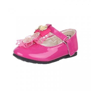 Baby ballerina schoentjes versierd roze pink maat 13-16