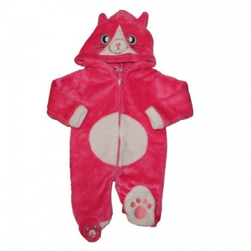 Baby dieren onesie poes roze wit