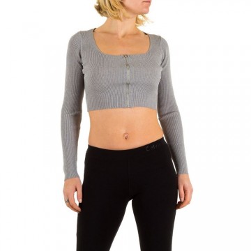 Bolero crop top grijs