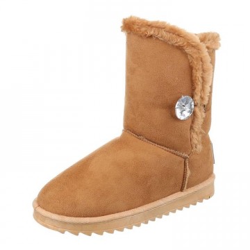 Bontlaarzen UGGS-look strass steen 19 cm camel