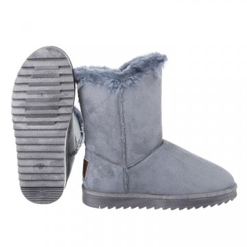 Bontlaarzen UGGS-look strass steen 19 cm grijs