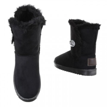 Bontlaarzen UGGS-look strass steen 19 cm zwart