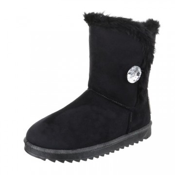 Bontlaarzen UGGS-look strass steen 19 cm zwart