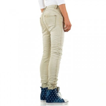 Skinny jeans grote maten beige
