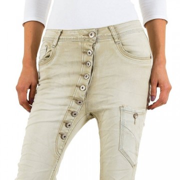 Skinny jeans grote maten beige