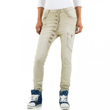 Skinny jeans grote maten beige