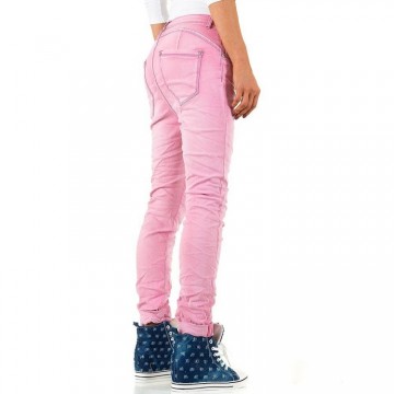 Skinny jeans grote maten roze