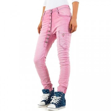 Skinny jeans grote maten roze