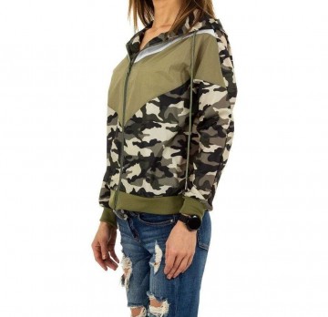 Camouflage print jasje legergroen