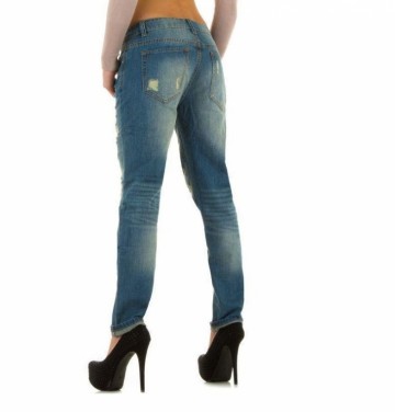 Dames jeans scheuren blauw