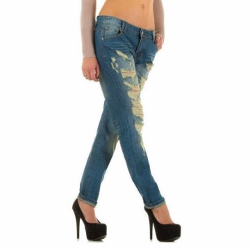 Dames jeans scheuren blauw