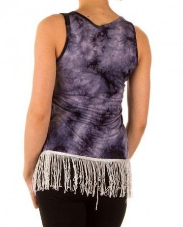 Ibiza top franjes blauw