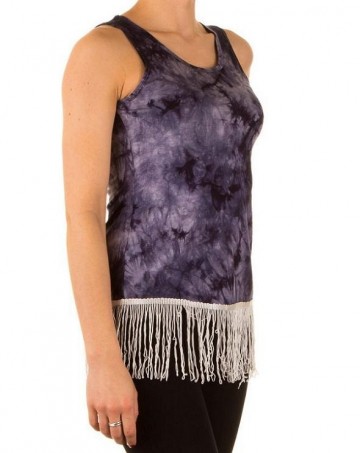 Ibiza top franjes blauw