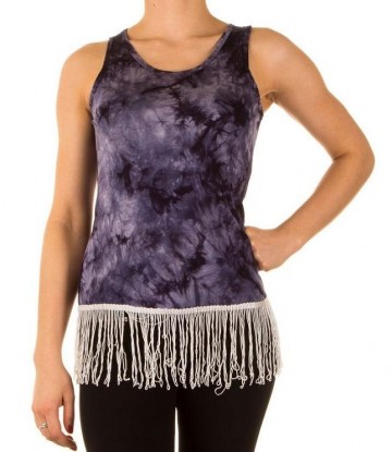 Ibiza top franjes blauw