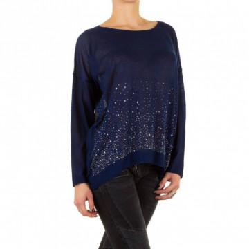 Dames trui strass XS-XL blauw