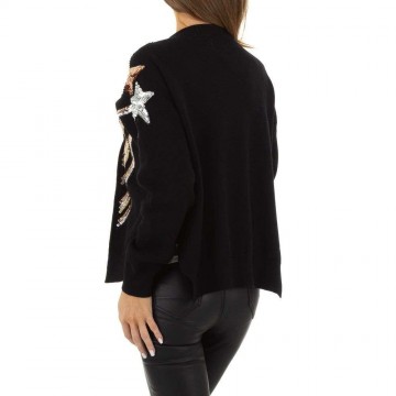 Dames vest pailletten zwart