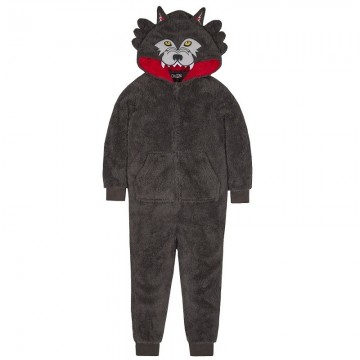 Dieren onesie wolf 7-13 jaar
