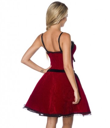 Dirndl jurkje compleet rood zwart