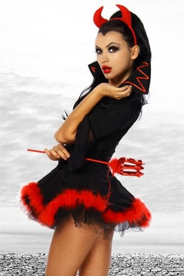 Duivel kostuum zwart / rood compleet