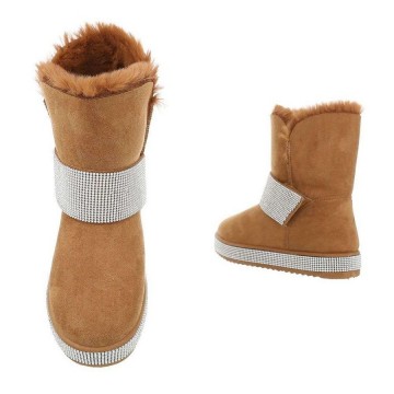 Enkellaarsjes strass camel