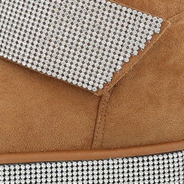 Enkellaarsjes strass camel