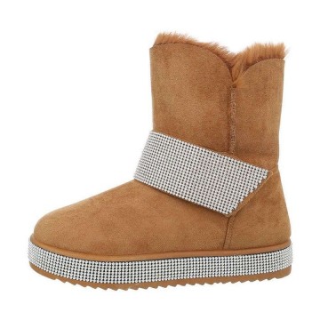 Enkellaarsjes strass camel