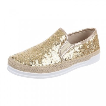 Espadrilles instap zomerschoenen pailletten goud