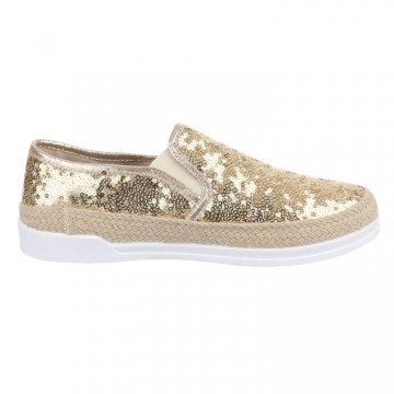Espadrilles instap zomerschoenen pailletten goud 1