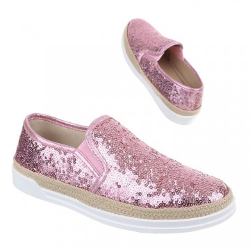 Espadrilles instap zomer schoenen pailletten roze