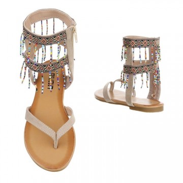 Ibiza slippers kraaltjes khaki beige