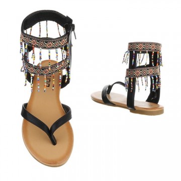 Ibiza slippers kraaltjes zwart