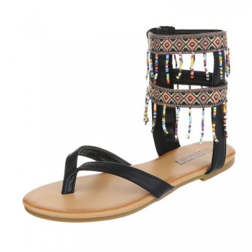 Ibiza slippers kraaltjes zwart