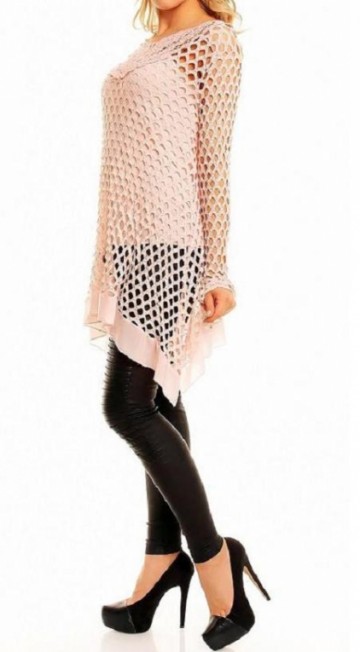 Tuniek met spaghetti top licht roze