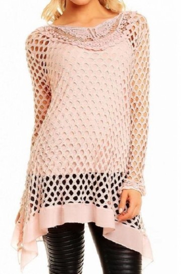 Tuniek met spaghetti top licht roze