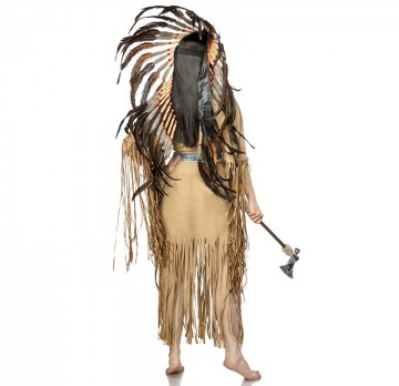 Indianen kostuum dames compleet carnavalskostuum beige