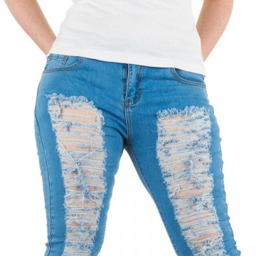 Jeans met scheuren blauw