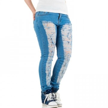 Jeans met scheuren blauw