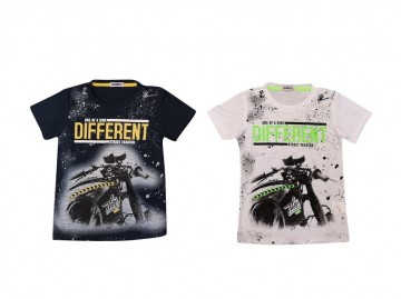 Jongens shirt motor wit zwart