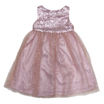 Meisjes jurk roze pailletten glans 2-7 jaar