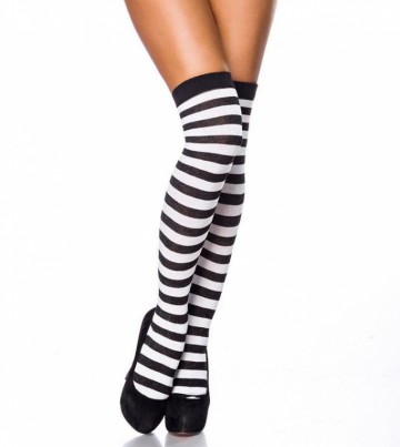 Kousen overknee zwart-wit