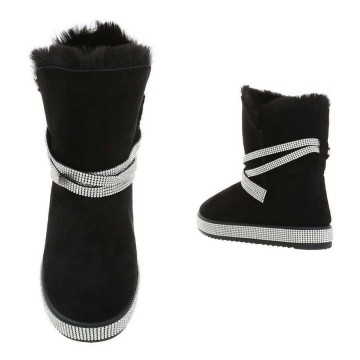 Laarsjes strass zwart