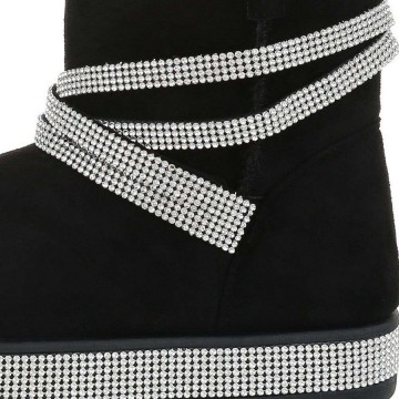 Laarsjes strass zwart