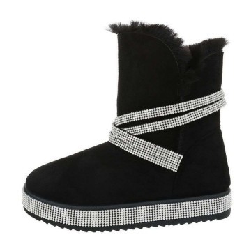 Laarsjes strass zwart