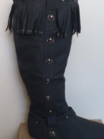 Ibiza franjes laarzen maat 36 donker grijs 42 cm lang