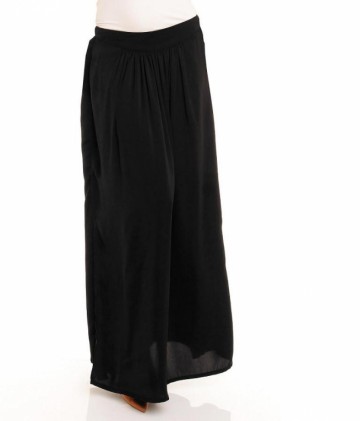 Lange dames rok met split zwart